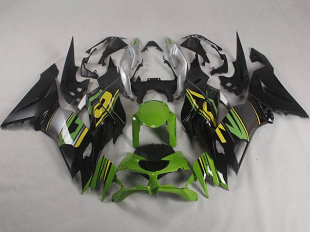 Carenagens Moto Kawasaki ZX6R 2019-2022 - Verde Amarelo Prata Preto Fosco