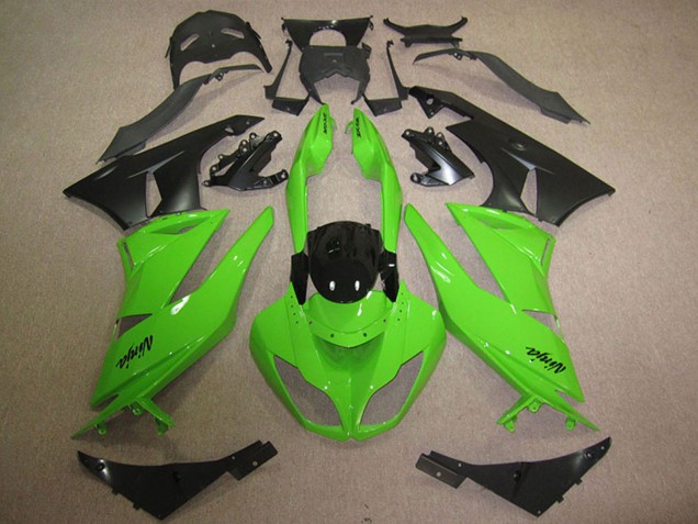 Carenagens Moto Kawasaki ZX6R 2009-2012 - Verde Preto Brilhante Preto Fosco