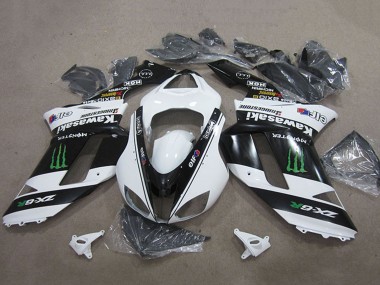 Carenagens Moto Kawasaki ZX6R 2007-2008 - Preto Branco Monstro