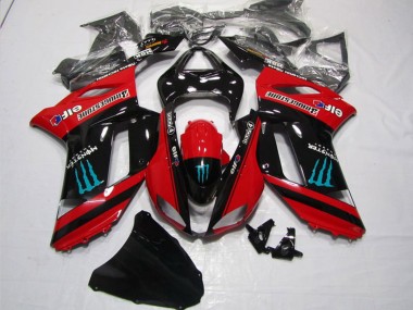 Carenagens Moto Kawasaki ZX6R 2007-2008 - Vermelho Preto Monstro