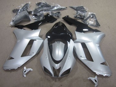 Carenagens Moto Kawasaki ZX6R 2007-2008 - Prata Preto
