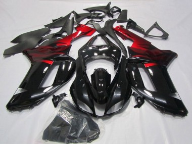 Carenagens Moto Kawasaki ZX6R 2007-2008 - Preto Vermelho