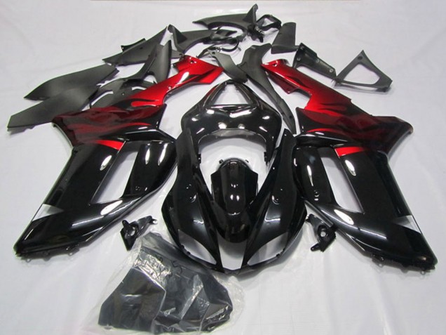 Carenagens Moto Kawasaki ZX6R 2007-2008 - Preto Vermelho