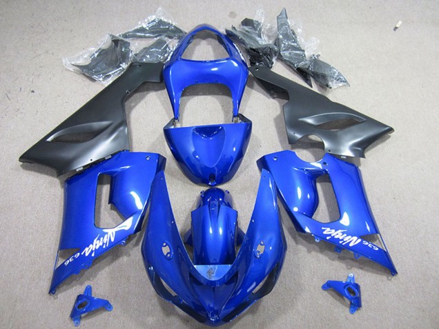 Carenagem Moto Kawasaki ZX6R 2005-2006 - Azul Preto Fosco