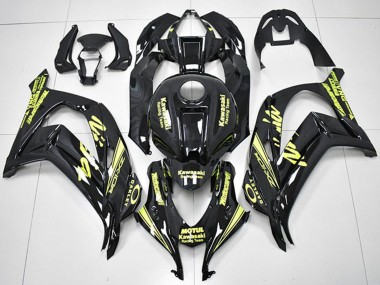 Carenagens Moto Kawasaki ZX10R 2016-2020 - Preto Brilhante Amarelo Motul Corrida Team Motocard
