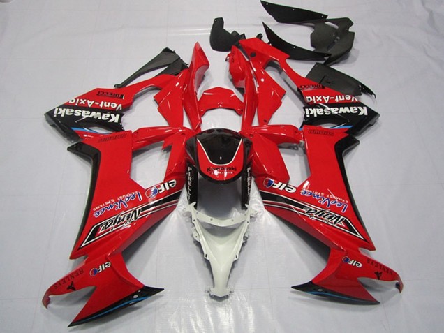 Carenagens Moto Kawasaki ZX10R 2008-2010 - Vermelho Preto Brilhante Elf Vent-Axia