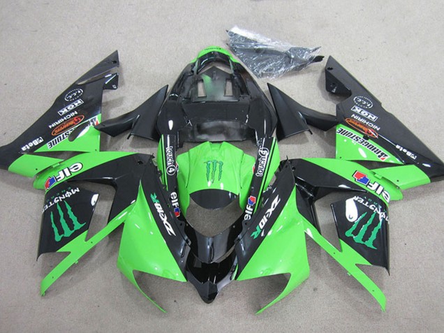 Carenagens Moto Kawasaki ZX10R 2004-2005 - Preto Verde Monstro