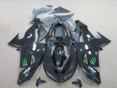 Carenagens Moto Kawasaki ZX10R 2006-2007 - Preto Brilhante Verde Monstro