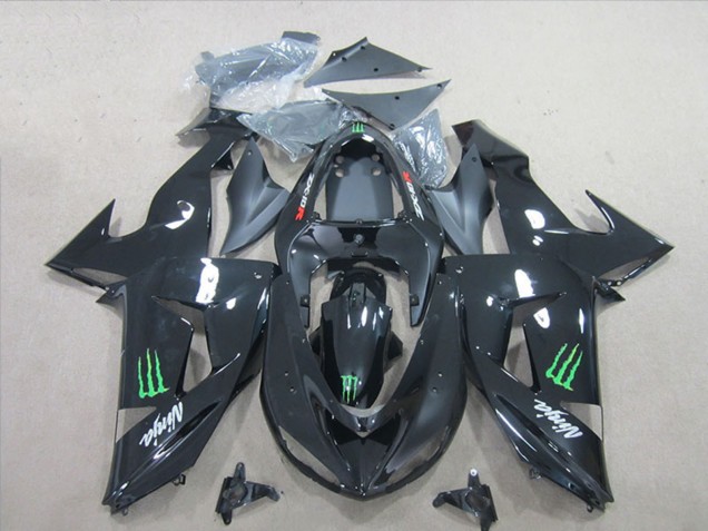 Carenagens Moto Kawasaki ZX10R 2006-2007 - Preto Brilhante Verde Monstro