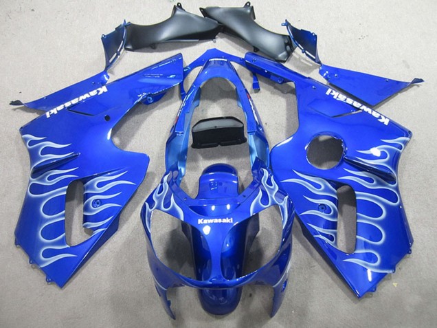 Carenagens Moto Kawasaki ZX12R 2000-2001 - Azul Branco Chama