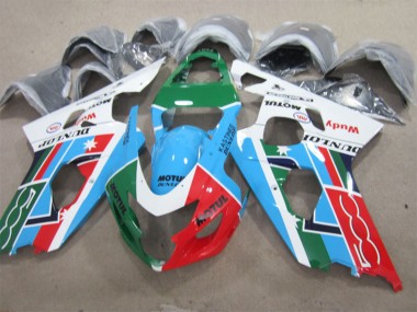Carenagens Moto Suzuki GSXR 600 2001-2003 - Branco Azul Verde Vermelho Motul