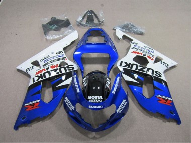 Carenagens Moto Suzuki GSXR 600 2001-2003 - Branco Azul Preto Motul