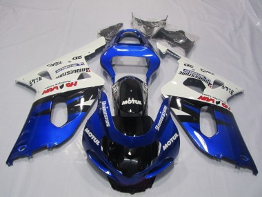 Carenagens Moto Suzuki GSXR 600 2001-2003 - Branco Azul Preto Brilhante Motul