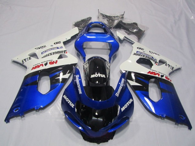 Carenagens Moto Suzuki GSXR 600 2001-2003 - Branco Azul Preto Brilhante Motul