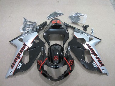 Carenagens Moto Suzuki GSXR 600 2001-2003 - Prata Preto Brilhante Vermelho Jordan 23