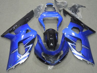 Carenagens Moto Suzuki GSXR 600 2001-2003 - Azul Branco Preto Brilhante