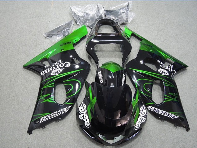 Carenagens Moto Suzuki GSXR 600 2001-2003 - Preto Brilhante Verde Corona Extra Alstare