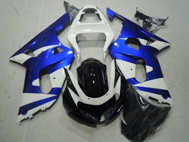 Carenagens Moto Suzuki GSXR 600 2001-2003 - Branco Azul Preto Brilhante