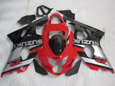 Carenagens Moto Suzuki GSXR 600 2004-2005 - Vermelho Prata Preto Brilhante