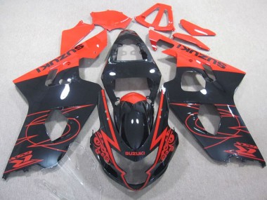 Carenagens Moto Suzuki GSXR 600 2004-2005 - Preto Brilhante Vermelho