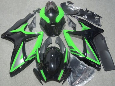 Carenagens Moto Suzuki GSXR 600 2006-2007 - Verde Preto Brilhante Prata