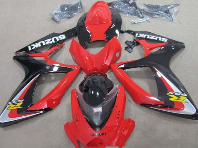 Carenagens Moto Suzuki GSXR 600 2006-2007 - Vermelho Prata Preto Brilhante Amarelo