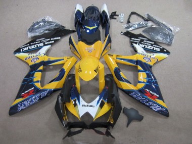 Carenagens Moto Suzuki GSXR 600 2008-2010 - Branco Amarelo Azul Alstare Corona Extra