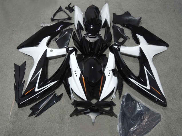 Carenagens Moto Suzuki GSXR 600 2008-2010 - Branco Preto Brilhante