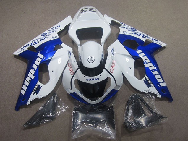 Carenagens Moto Suzuki GSXR 750 2001-2003 - Branco Azul Motul Jordan