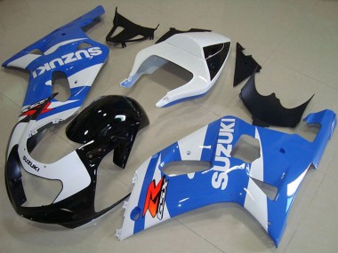 Carenagens Moto Suzuki GSXR 750 2001-2003 - Branco Azul Preto Brilhante