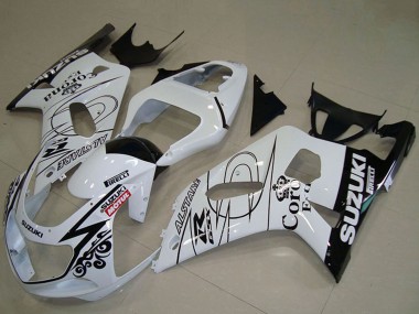 Carenagens Moto Suzuki GSXR 750 2001-2003 - Branco Preto Alstare Corona Extra Motul