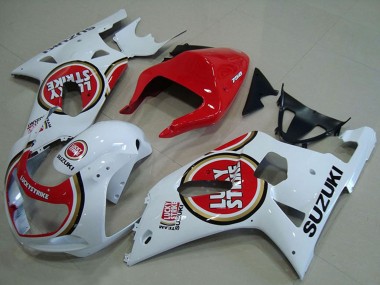 Carenagens Moto Suzuki GSXR 750 2001-2003 - Branco Vermelho Lucky Strike