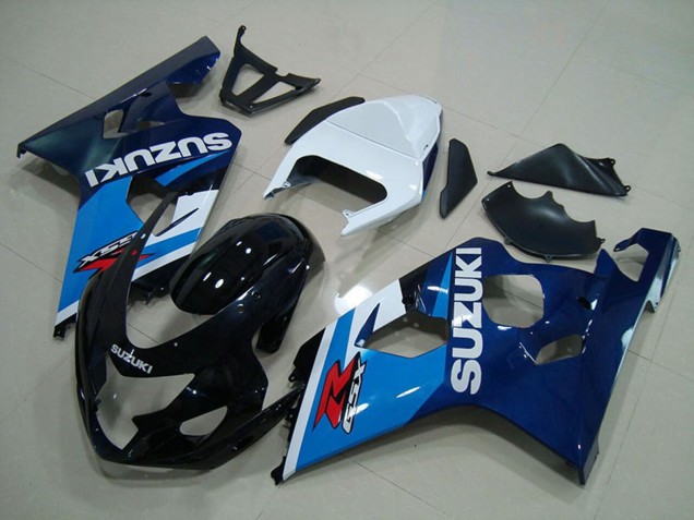 Carenagens Moto Suzuki GSXR 750 2004-2005 - Branco Azul Preto Brilhante