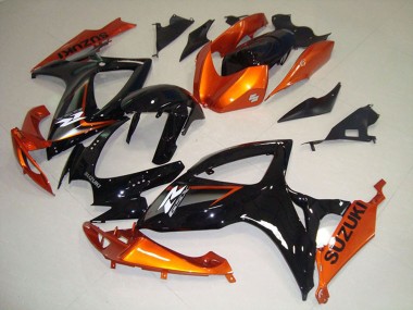 Carenagens Moto Suzuki GSXR 750 2006-2007 - Laranja Preto Brilhante