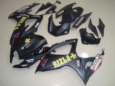Carenagens Moto Suzuki GSXR 750 2006-2007 - Preto Fosco Amarelo Rizla Motul