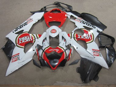 Carenagens Moto Suzuki GSXR 1000 2005-2006 - Branco Vermelho Lucky Strike Motul