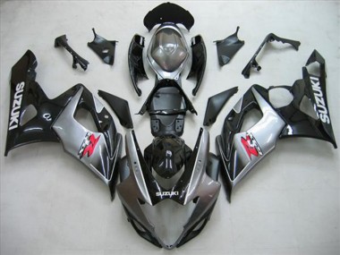 Kits Carenagem Moto Suzuki GSXR 1000 2005-2006 - Preto Brilhante Prata Vermelho