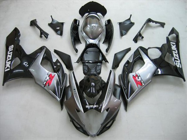 Kits Carenagem Moto Suzuki GSXR 1000 2005-2006 - Preto Brilhante Prata Vermelho