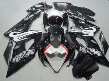 Carenagens Moto Suzuki GSXR 1000 2005-2006 - Preto Brilhante Branco Vermelho Baliza