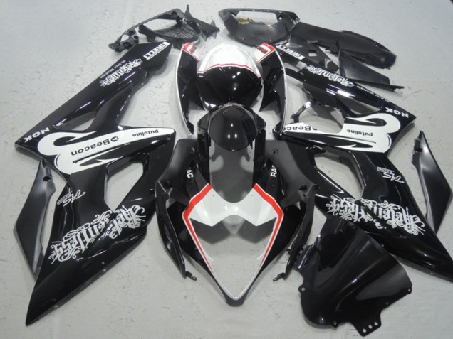 Carenagens Moto Suzuki GSXR 1000 2005-2006 - Preto Brilhante Branco Vermelho Baliza