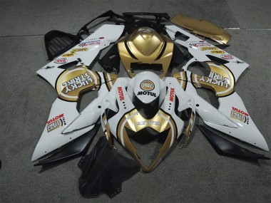 Carenagens Moto Suzuki GSXR 1000 2005-2006 - Branco Ouro Lucky Strike Motul