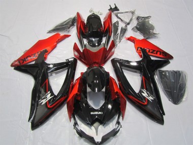 Carenagem Moto Suzuki GSXR 1000 2007-2008 - Preto Brilhante Vermelho