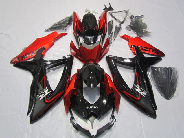 Carenagem Moto Suzuki GSXR 1000 2007-2008 - Preto Brilhante Vermelho