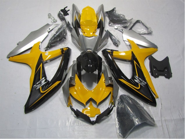 Kits Carenagem Moto Suzuki GSXR 1000 2007-2008 - Amarelo Prata Preto