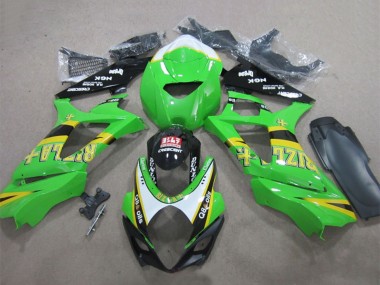 Carenagens Moto Suzuki GSXR 1000 2007-2008 - Verde Branco Amarelo Preto Rizla Q8 Oils