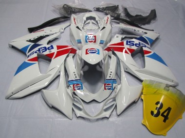 Carenagens Moto Suzuki GSXR 1000 2009-2016 - Branco Azul Vermelho Pepsi 34