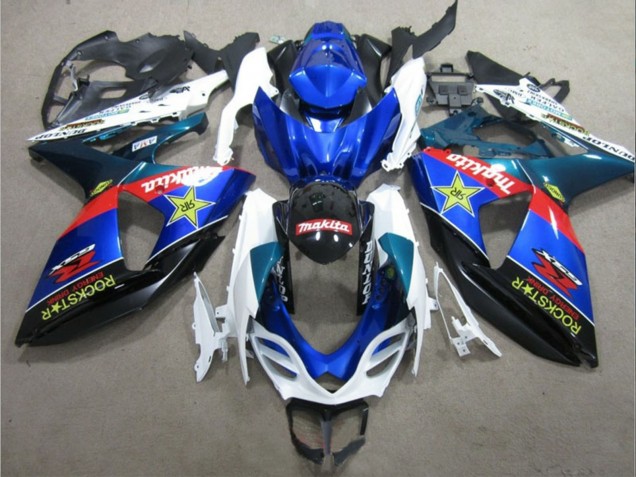Carenagens Moto Suzuki GSXR 1000 2009-2016 - Branco Azul Vermelho Preto Rockstar