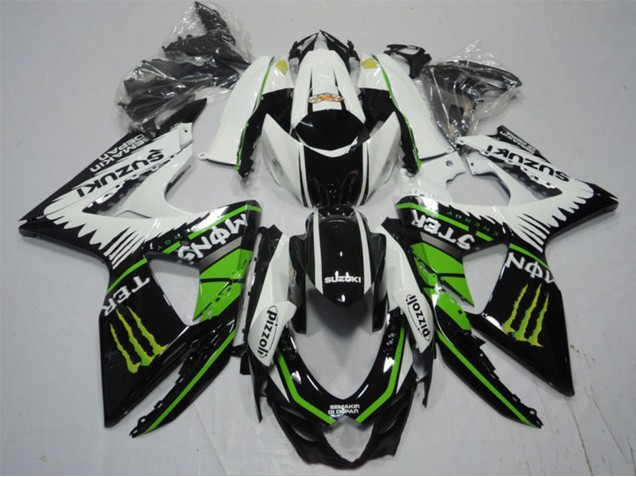 Carenagens Moto Suzuki GSXR 1000 2009-2016 - Branco Verde Monstro Preto Pizzoli