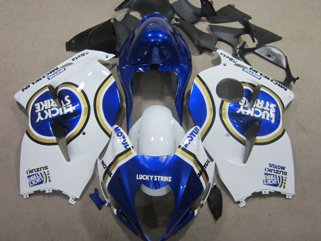 Carenagens Moto Suzuki GSXR 1300 Hayabusa 1996-2007 - Branco Azul Motul Lucky Strike