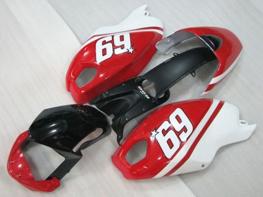 Carenagens Moto Ducati Monster 696 2008-2012 - Branco Vermelho Preto Brilhante 69